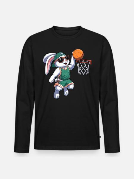 Basket Bunny Easter - Men's Premium Organic Long Sleeve Shirt - black