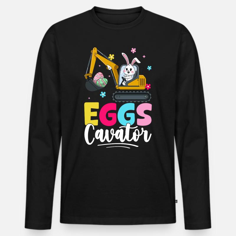 Eier Kavator - Männer Premium Bio Langarmshirt - Schwarz