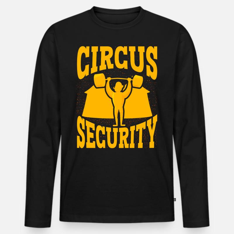 Zirkus Sicherheit - Männer Premium Bio Langarmshirt - Schwarz