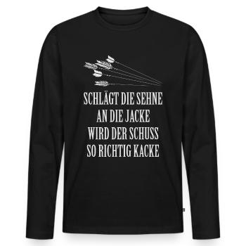 Bogenschießen - Männer Premium Bio Langarmshirt - Schwarz - Vorne - Nico (187cm)