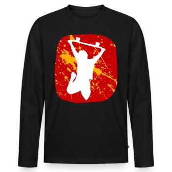 Skateboarder Silhouette - Men's Premium Organic Long Sleeve Shirt - black - Front - Nico (187cm)