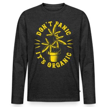 Organic Cannabis - Men's Premium Organic Long Sleeve Shirt - heather anthracite - Front - Nico (187cm)