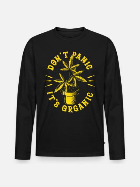 Bio-Cannabis - Männer Premium Bio Langarmshirt - Schwarz