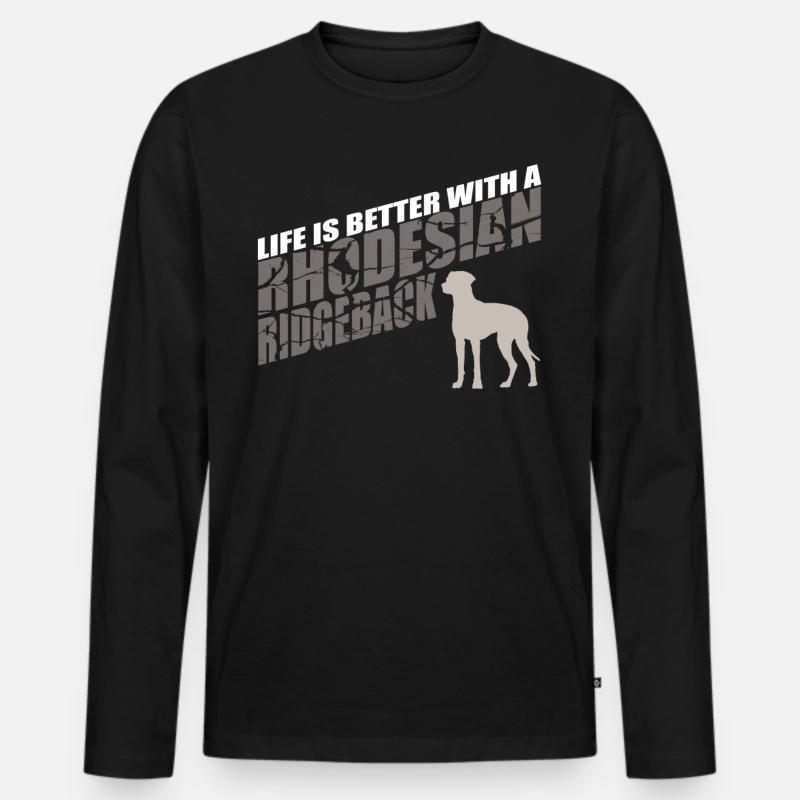 Rhodesian Ridgeback Geschenkidee - Männer Premium Bio Langarmshirt - Schwarz
