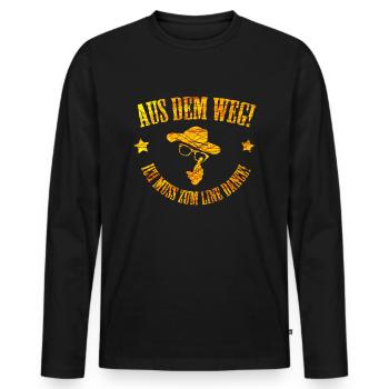 Aus dem Weg ich muss zum Line Dance, Linedancing - Männer Premium Bio Langarmshirt - Schwarz - Vorne - Nico (187cm)
