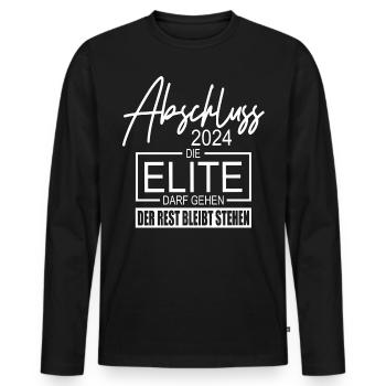 Abschluss 2024 - Männer Premium Bio Langarmshirt - Schwarz - Vorne - Nico (187cm)