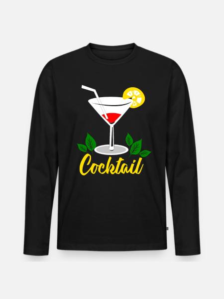 Cocktail - T-shirt manches longues Premium bio Homme - noir