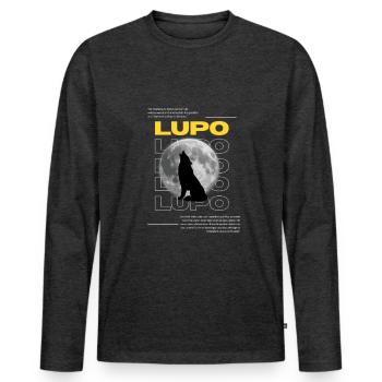 Citations de Lupo - T-shirt manches longues Premium bio Homme - anthracite chiné - Devant - Nico (187cm)