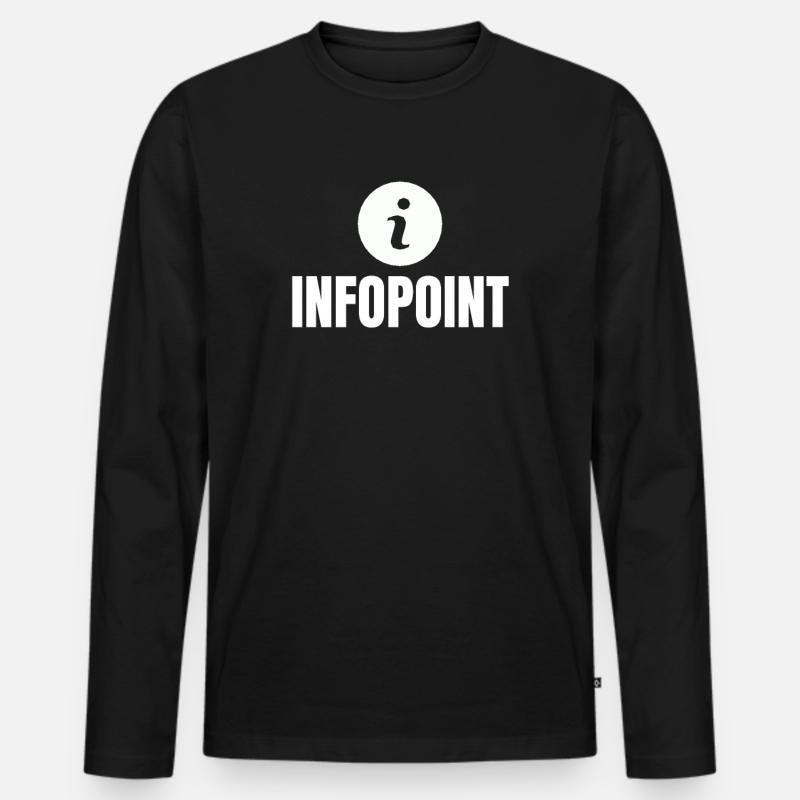 Infopoint - Männer Premium Bio Langarmshirt - Schwarz