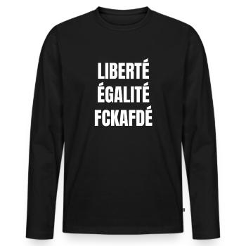 Libert Galit Fckafd - Männer Premium Bio Langarmshirt - Schwarz - Vorne - Nico (187cm)