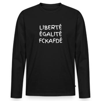 Libert Galit Fckafd - Männer Premium Bio Langarmshirt - Schwarz - Vorne - Nico (187cm)