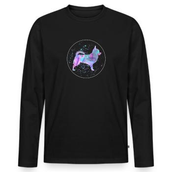Chihuahua Dog Aquarelle Artwork - T-shirt manches longues Premium bio Homme - noir - Devant - Nico (187cm)