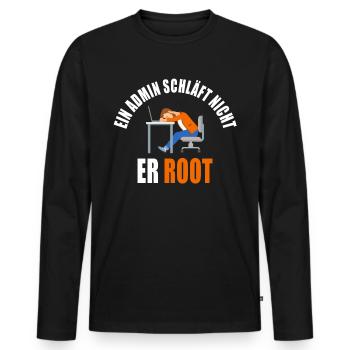 Ein Admin Schläft nicht er Root - Administrator - Männer Premium Bio Langarmshirt - Schwarz - Vorne - Nico (187cm)