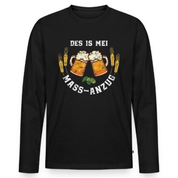 Mass Anzug Bier Spruch Lustig Wiesn - Männer Premium Bio Langarmshirt - Schwarz - Vorne - Nico (187cm)