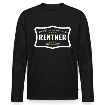 Retraité Aussi bien que l’on peut avoir l’air pension 2020 - T-shirt manches longues Premium bio Homme - noir - Devant - Nico (187cm)