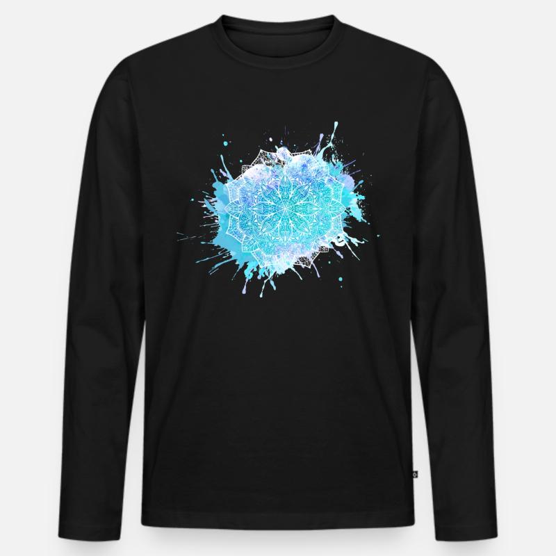 Mandala - Männer Premium Bio Langarmshirt - Schwarz