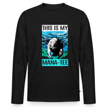 Manatee - Men's Premium Organic Long Sleeve Shirt - black - Front - Nico (187cm)
