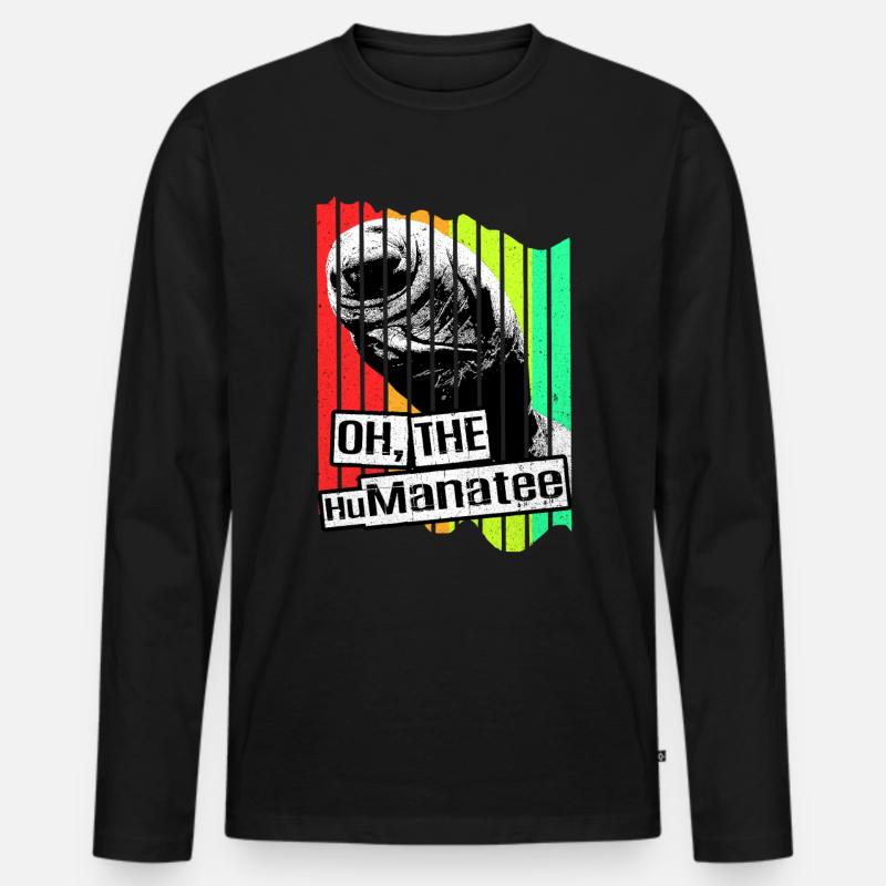 Seekuh - Männer Premium Bio Langarmshirt - Schwarz