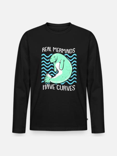 Manatee - Men's Premium Organic Long Sleeve Shirt - black