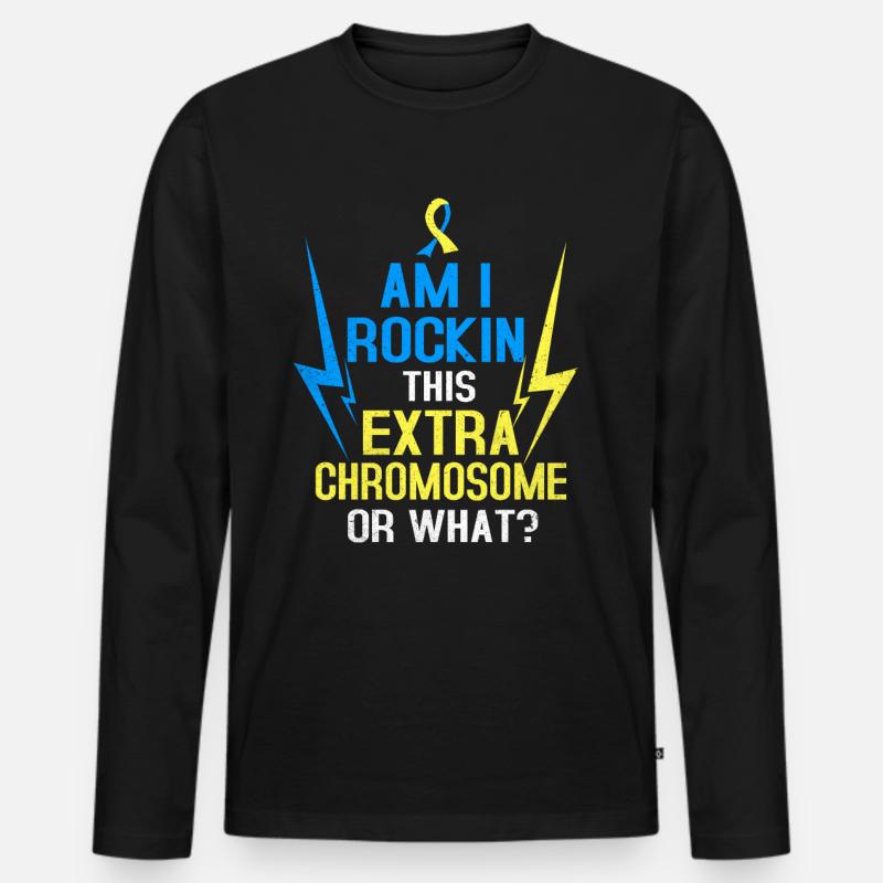 Down Syndrom - Männer Premium Bio Langarmshirt - Schwarz