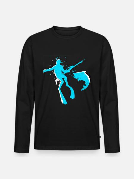 Fishing Harpoon - Men's Premium Organic Long Sleeve Shirt - black