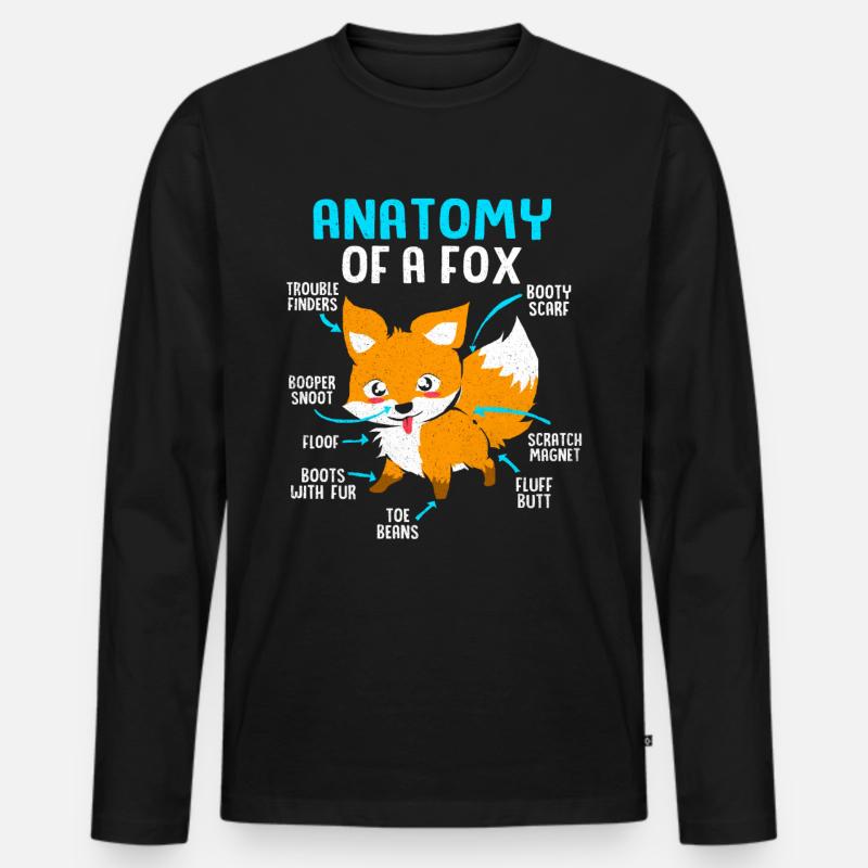 Fuchs - Männer Premium Bio Langarmshirt - Schwarz