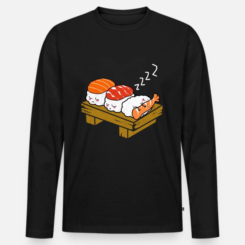 Sushi - Männer Premium Bio Langarmshirt - Schwarz