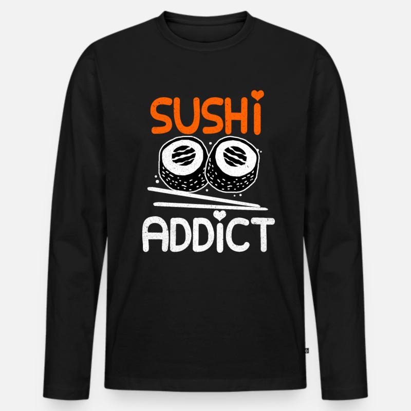 Sushi - Männer Premium Bio Langarmshirt - Schwarz