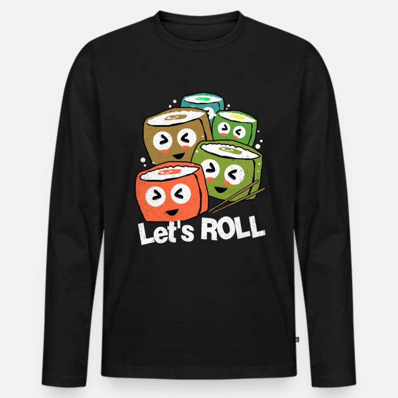 Sushi - Männer Premium Bio Langarmshirt - Schwarz