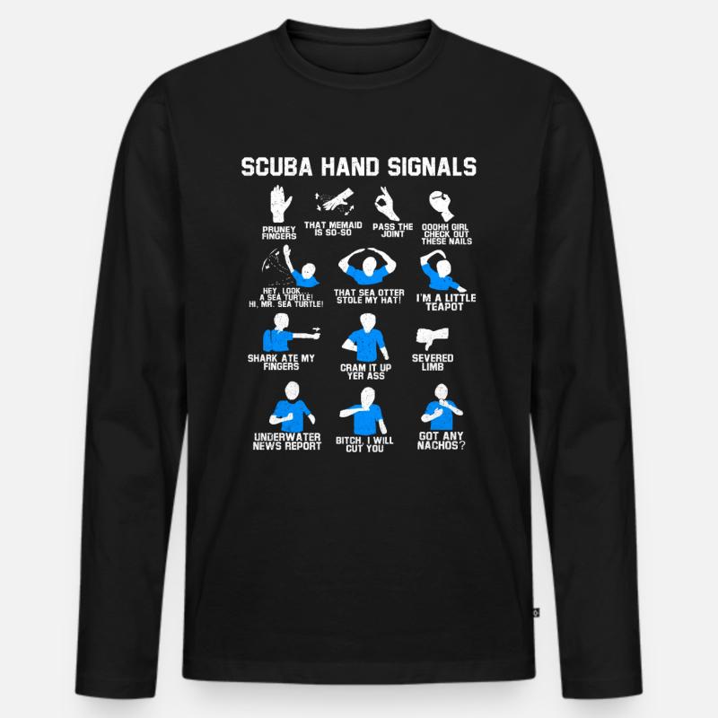 Tauchen - Männer Premium Bio Langarmshirt - Schwarz