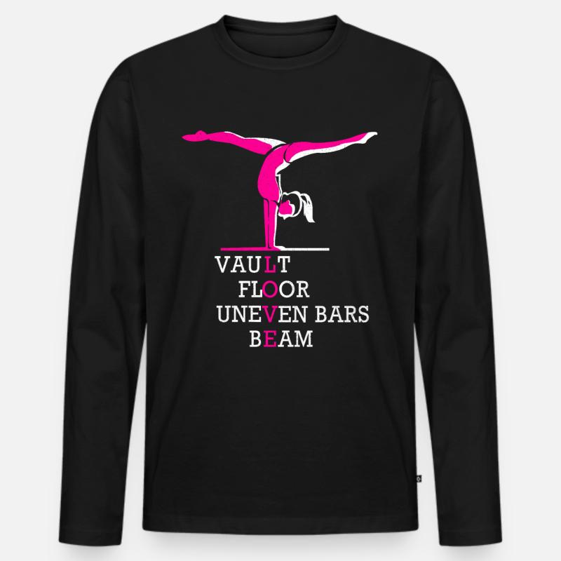 Gymnastik - Männer Premium Bio Langarmshirt - Schwarz