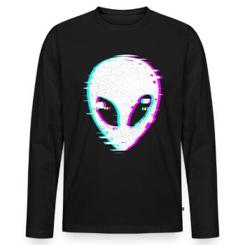 Aliens - Männer Premium Bio Langarmshirt - Schwarz - Vorne - Nico (187cm)
