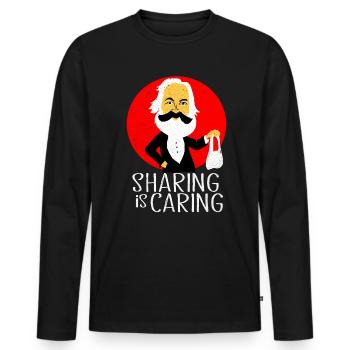 Communisme - T-shirt manches longues Premium bio Homme - noir - Devant - Nico (187cm)