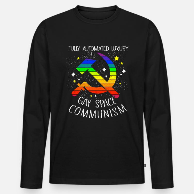 Kommunismus - Männer Premium Bio Langarmshirt - Schwarz