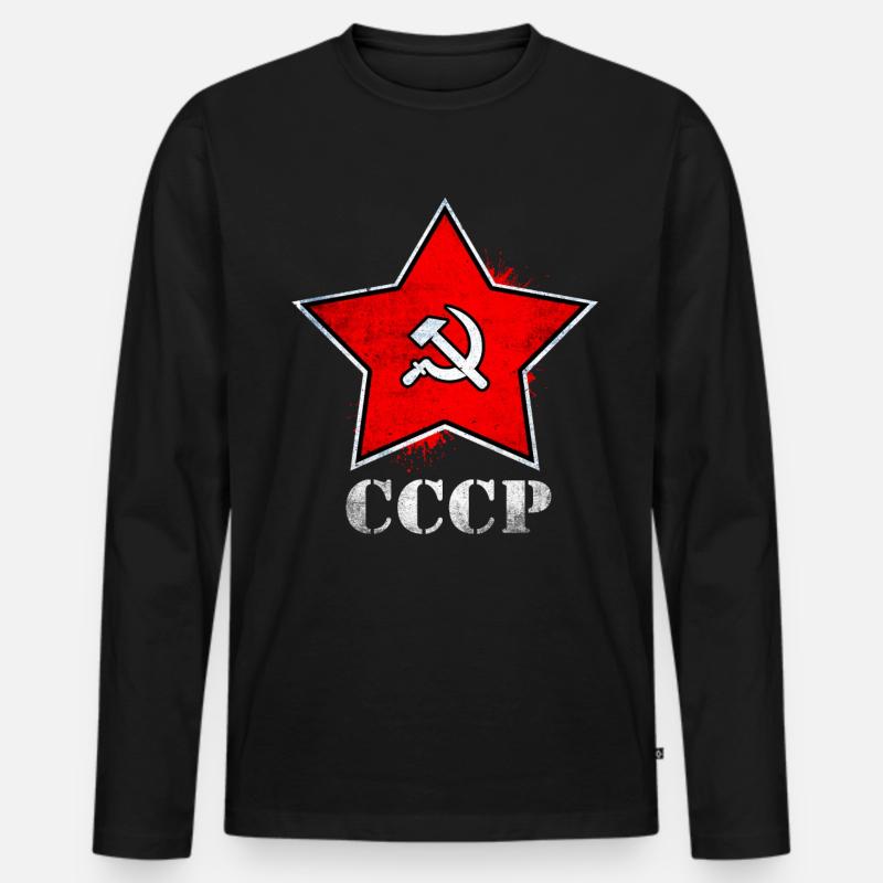 Kommunismus - Männer Premium Bio Langarmshirt - Schwarz