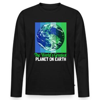 Climate Change Earth Day Environmental Protection Eco Organic Earth - Men's Premium Organic Long Sleeve Shirt - black - Front - Nico (187cm)