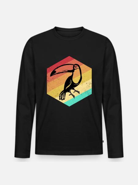 Toucan - Men's Premium Organic Long Sleeve Shirt - black