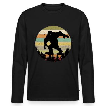 Bigfoot - T-shirt manches longues Premium bio Homme - noir - Devant - Nico (187cm)