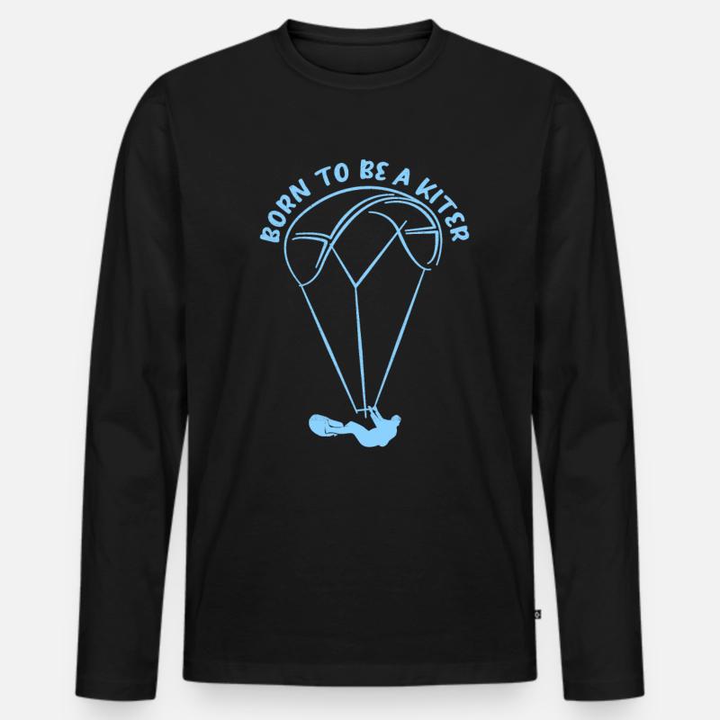 Kiteboard - Männer Premium Bio Langarmshirt - Schwarz