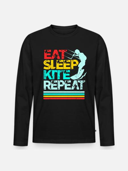 Kiteboard - Men's Premium Organic Long Sleeve Shirt - black