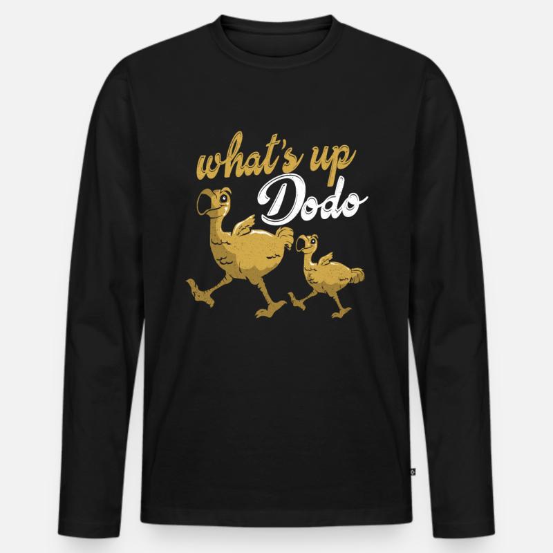 Dodo - Männer Premium Bio Langarmshirt - Schwarz