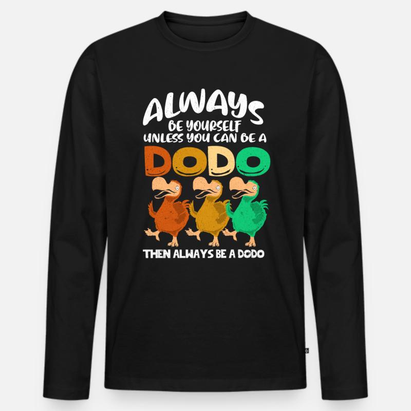Dodo - Männer Premium Bio Langarmshirt - Schwarz