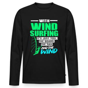Windsurfing - Men's Premium Organic Long Sleeve Shirt - black - Front - Nico (187cm)