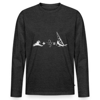 Windsurfing - Men's Premium Organic Long Sleeve Shirt - heather anthracite - Front - Nico (187cm)