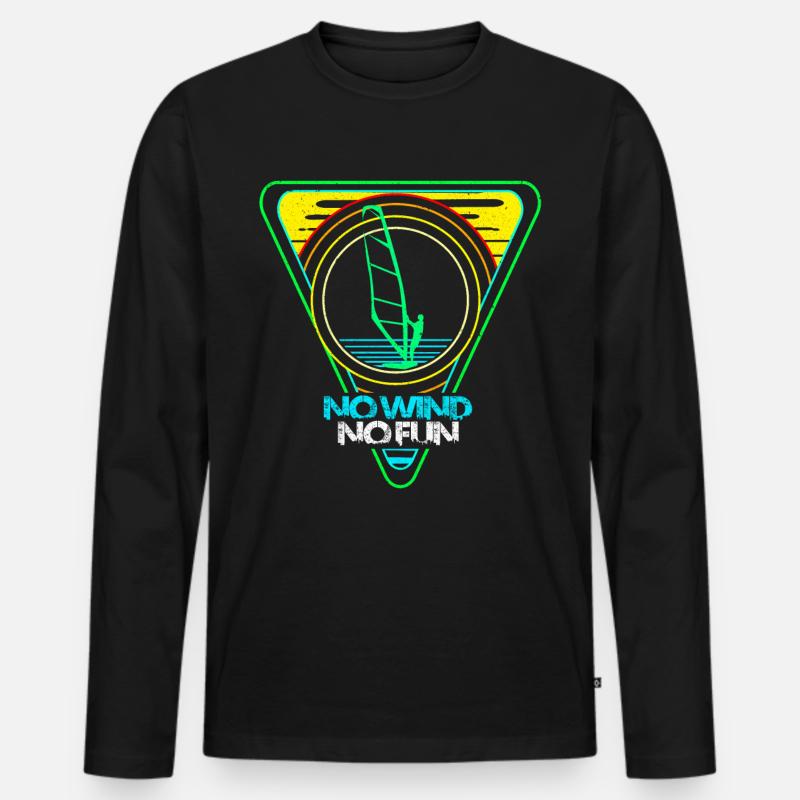 Windsurfen - Männer Premium Bio Langarmshirt - Schwarz