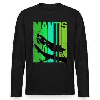 Gottesanbeterin - Männer Premium Bio Langarmshirt - Schwarz - Vorne - Nico (187cm)
