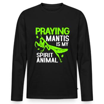 Praying Mantis Entomology Insect Zoology Saying - Men's Premium Organic Long Sleeve Shirt - black - Front - Nico (187cm)