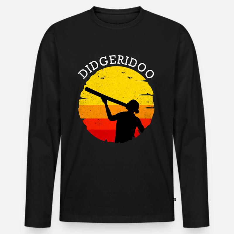 Didgeridoo - Männer Premium Bio Langarmshirt - Schwarz