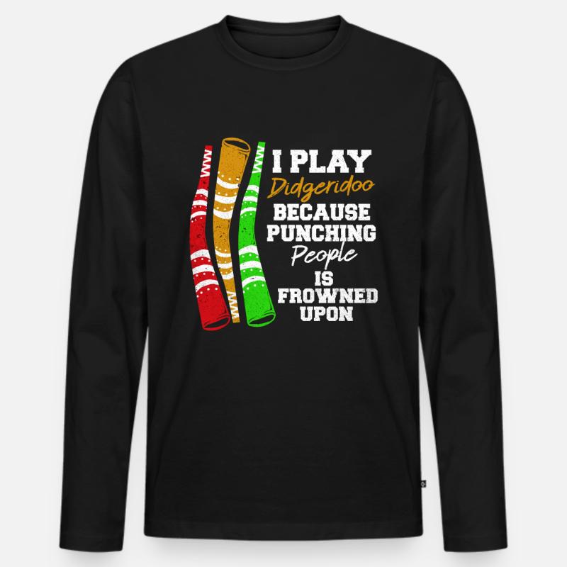Didgeridoo - Männer Premium Bio Langarmshirt - Schwarz