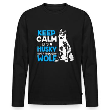 Husky - T-shirt manches longues Premium bio Homme - noir - Devant - Nico (187cm)